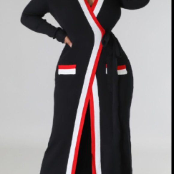 Wrapped Ribbed Long Cardigan Dress Brand New - Picture 6 of 9